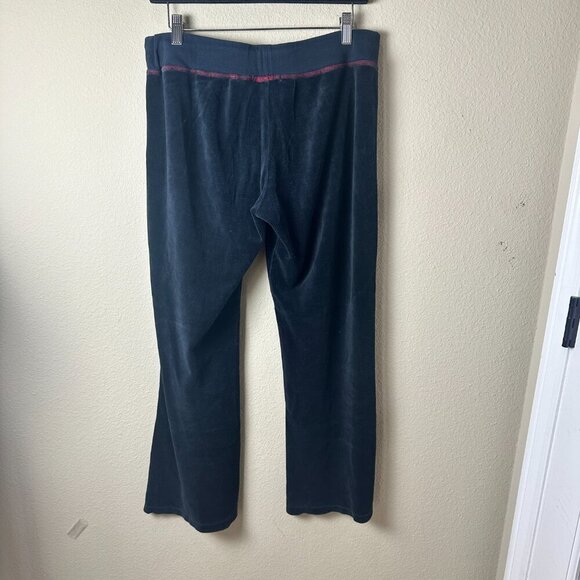 DKNY Velour Wide Leg Lounge Pants Sweatpants size Medium Black - Picture 4 of 10
